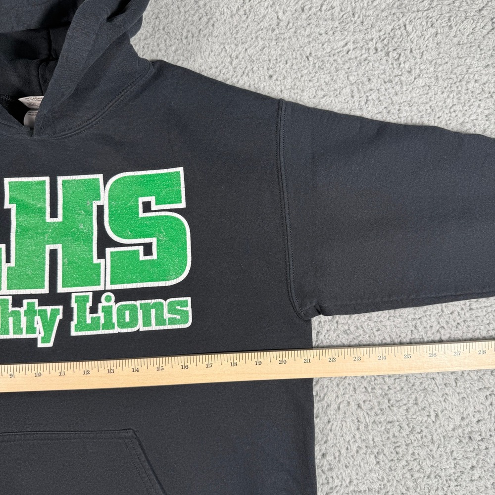 LHS Mighty Lions Hoodie Size Medium Lafayette High School Black Sweatshirt - Picture 6 of 8